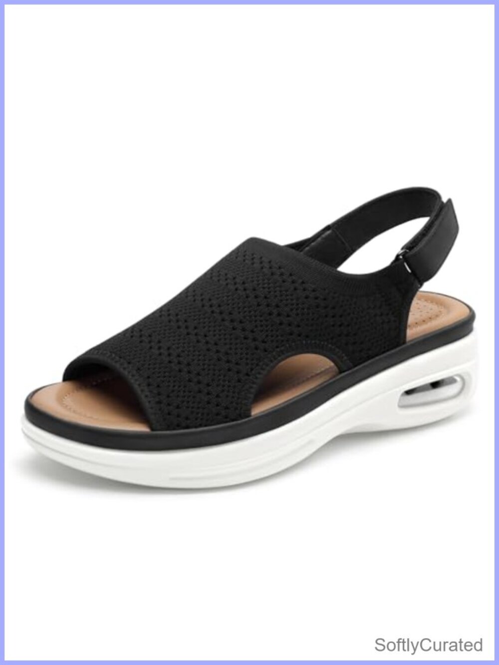 Women's Comfortable Air Cushion Support Walking Sandals Breathable Knit Platform